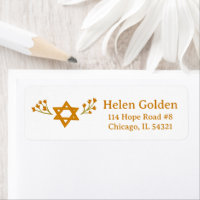 Star of David Floral Jewish Adresse de retour