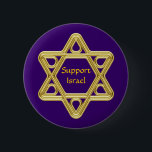 Star of David Gold 2 Inch Round Button<br><div class="desc">Show your pride in your Jewish heritage and your support of Israel with this stylized Star of David gold design. This design is fully customizable add your own background colour and change the text.</div>