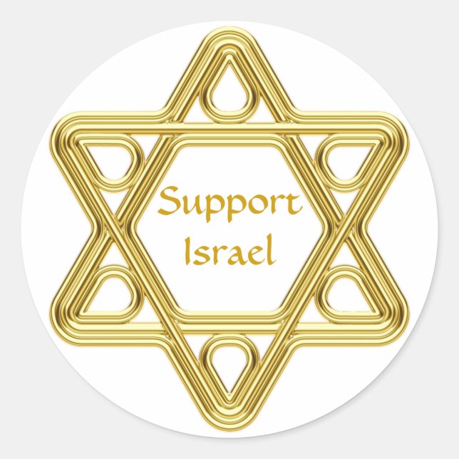 Star of David Gold Classic Round Sticker (Front)