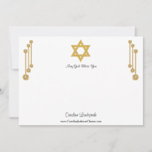 Star of David Gold Glitter for Judaism Classes Card