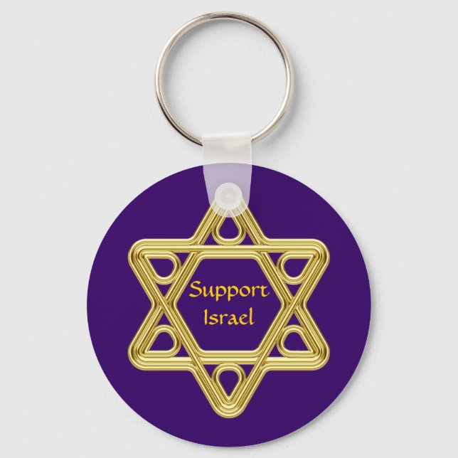 Star of David Gold Keychain (Front)