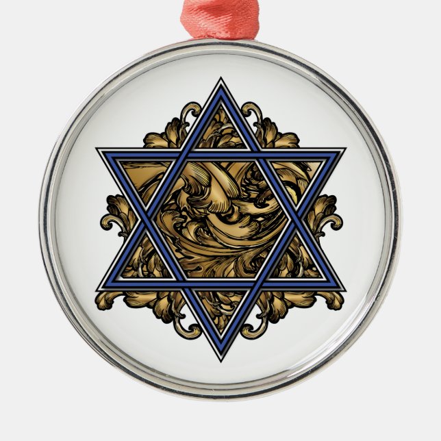 Star of David Gold Metal Ornament (Front)