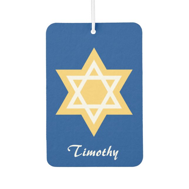 Star of David golden and white Air Freshener (Front)