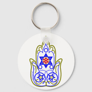 Star Of David Hamsa Hand Of Miriam Keychain