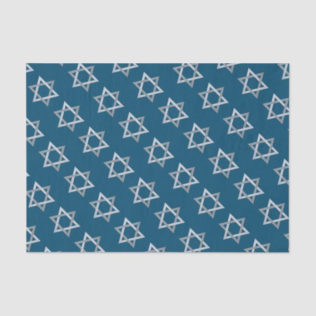 Star of David Hanukkah Glitter Tissue Paper (Front)