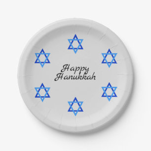 Star of David Hanukkah Paper Plate
