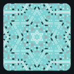 Star of David Hanukkah Stickers<br><div class="desc">Lovely aqua Hanukkah stickers featuring an abstract mandala Star of David pattern.  Designed by Susan Silva.</div>