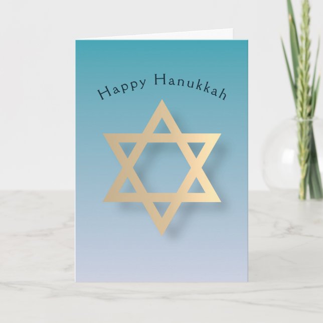 Star of David Happy Hanukkah Holiday Card (Front)