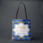 Star Of David Happy Hanukkah Watercolour Tote Bag<br><div class="desc">Watercolor Hand-painted by Kredas.
Quality Hanukkah tote bag for you to customize with your special holiday message.</div>
