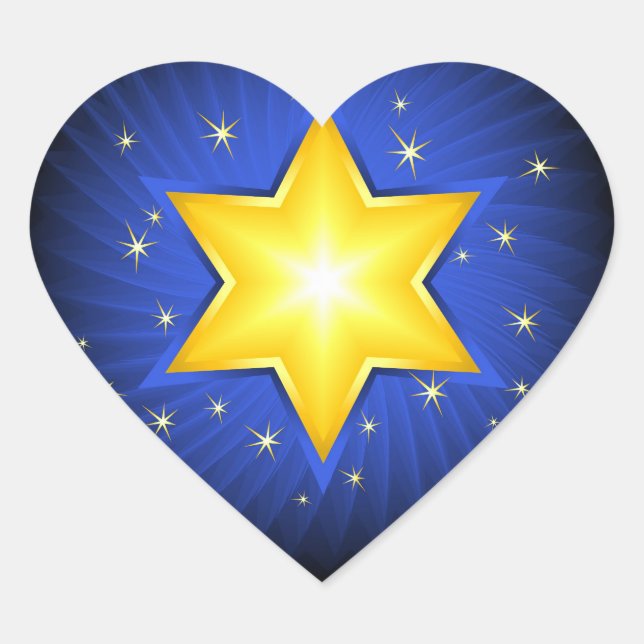Star of David Heart Sticker (Front)