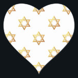 Star of David Heart Sticker<br><div class="desc">Star of David - Available in Blue or Gold.

You can add your own words,  pictures,  and/or change the background colour using Zazzle's great customization tools.   This image is available on dozens of other products too.</div>