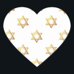 Star of David Heart Sticker<br><div class="desc">Star of David - Available in Blue or Gold.

You can add your own words,  pictures,  and/or change the background colour using Zazzle's great customization tools.   This image is available on dozens of other products too.</div>