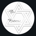 Star of David Holiday Gift Tag Stickers<br><div class="desc">Perfect for Hanukkah,  Bar Mitzvah or any other speciali occasion gifts.  Customize the To: and From: text for write it in by hand.</div>