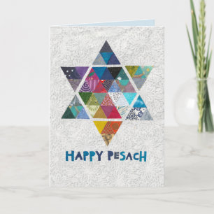 Star of David in Colorful Mosaic for Passover Card