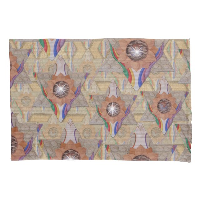 'Star of David' in leather and suede Pillowcase (Front)