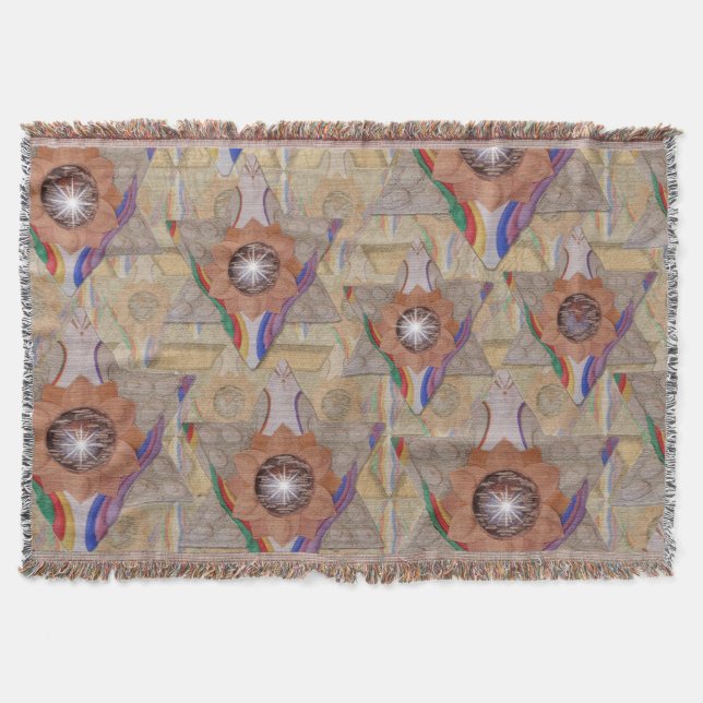 'Star of David' in leather and suede Throw Blanket (Front)