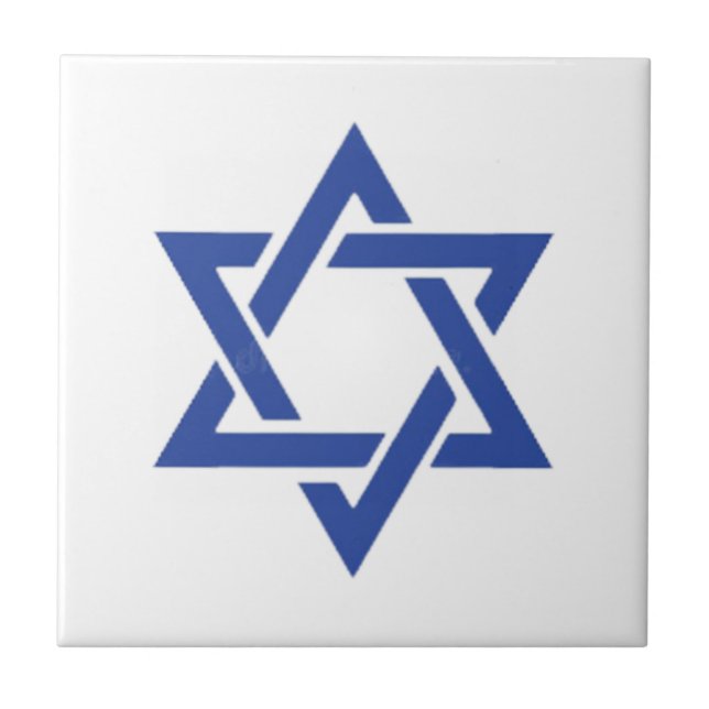 Star of David Israel Jewish Premier  Tile (Front)