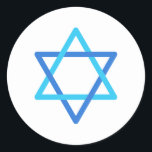 Star of David Israeli Blue Star Independence Day Classic Round Sticker<br><div class="desc">Sticker Star of David Israeli Blue Star symbol Independence Day ISRAEL Anniversary. David's Star Independence Day Festival, Jewish Holiday, Celebration, patriotic, national, Bar Mitzvah, Jewish Birthday. Star icon Israel flag, Modern graphic design sign, banner. Crafts & Party Supplies, Gift Wrapping Supplies, Stickers & Labels, Holiday & Seasonal 75th Anniversary birthday...</div>