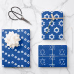 Star of David Jewish Bar Mitzvah Hanukkah Simple Wrapping Paper Sheet<br><div class="desc">Hope you like this hand made paper variety pack. You can change the background colours if you like! Check out my shop for lots more colours and patterns and let me know if you'd like something customized. I have matching bar mitzvah invitations, thank you notes, mazel tov cards, and more!...</div>