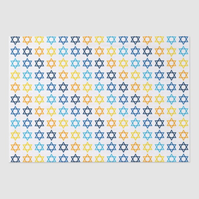 Star of David Jewish Colourful  Tissue Paper (Front)