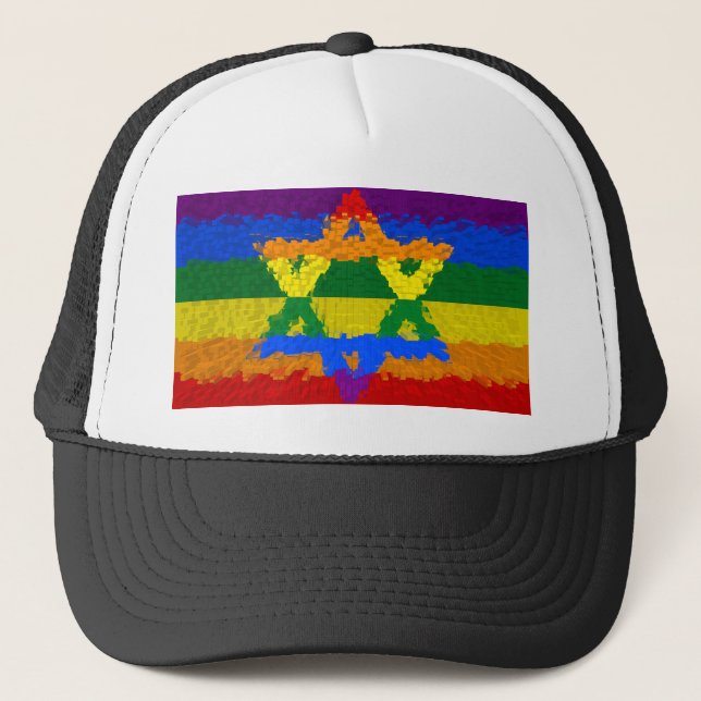 Star of David - Jewish - Gay Pride Trucker Hat (Front)