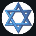 Star of David Jewish Israeli Symbol Classic Round Sticker<br><div class="desc">The Magen David, or Star of David, is the most common symbol of Judaism and the State of Israel. Shown in vibrant gradient blue. The Star of David is a six-pointed star made up of two triangles superimposed over each other. In Judaism it is often called the Magen David, which...</div>