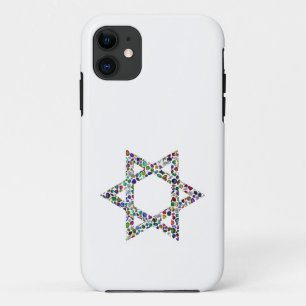 Star of David made with Gemstones in All Colours iPhone 11 Case