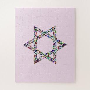 Star of David made with Gemstones in All Colours Jigsaw Puzzle