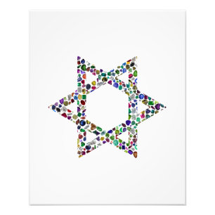 Star of David made with Gemstones in All Colours Photo Print