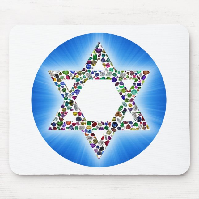 Star of David made with Gemstones Mouse Pad (Front)