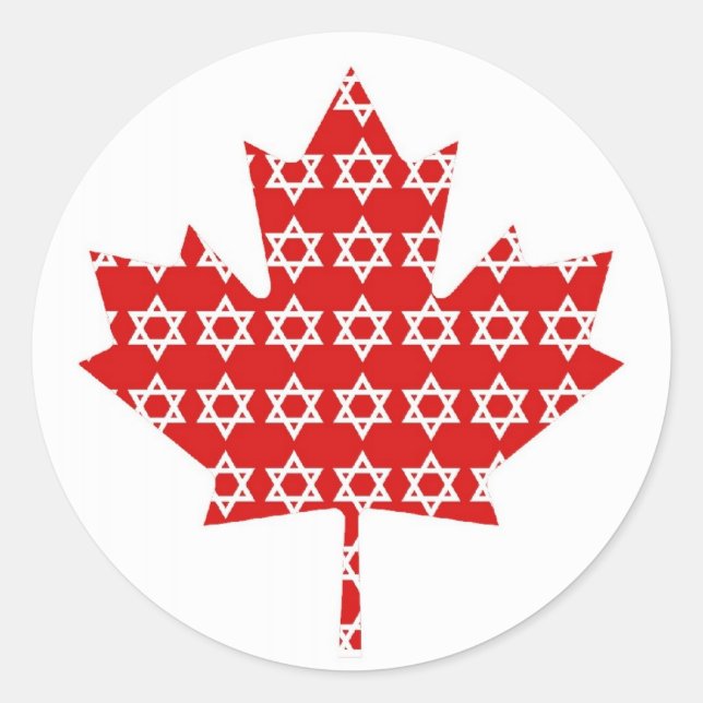 Star of David Maple Leaf Canadian Flag Ts, Gifts Classic Round Sticker (Front)