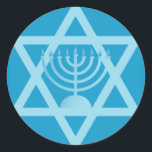 Star of David Menorah Classic Round Sticker<br><div class="desc">(multiple products selected)Hanukah symbols</div>