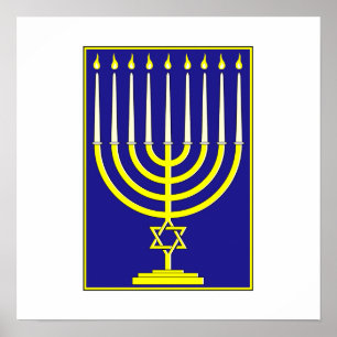 Star of David Menorah Poster