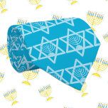 Star of David Menorah Tie<br><div class="desc">Hanukkah star and menorah</div>