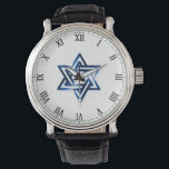 Star of David Men's Watch<br><div class="desc">Show your love for Israel while telling the time in a Men's Vintage Leather Watch, a big-faced timepiece that will never go out of style, featuring a classic Star of David symbol set in the centre. A beautiful and meaningful timepiece for any occasion, it makes a fantastic gift for a...</div>
