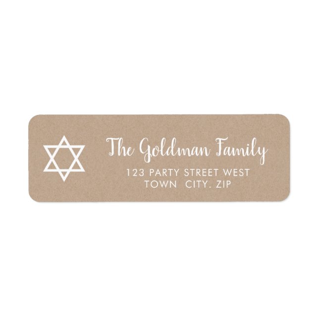 STAR OF DAVID modern plain simple kraft white (Front)