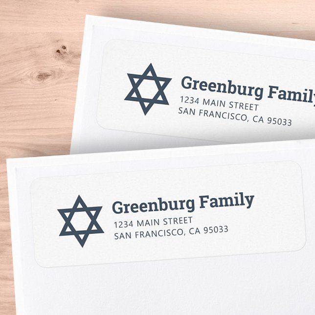 Star of David Modern Simple Chic Adresse de retour (Créateur téléchargé)