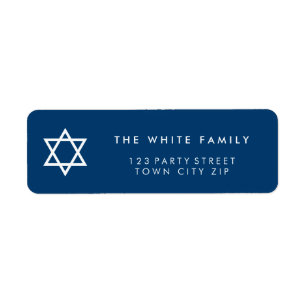 STAR OF DAVID moderne simple marine bleu blanc