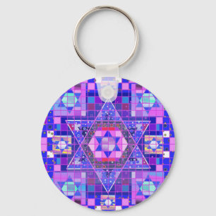 Star of David mosaic Keychain