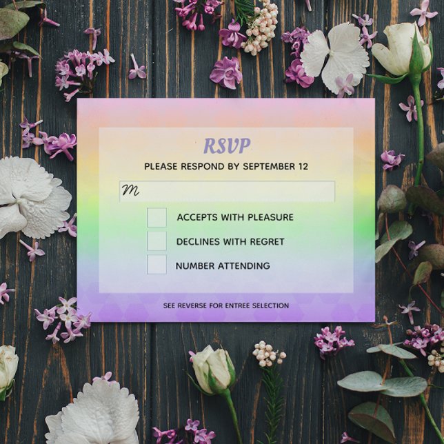 Star of David Pastel Ombre Bat Mitzvah RSVP Invitation (Creator Uploaded)