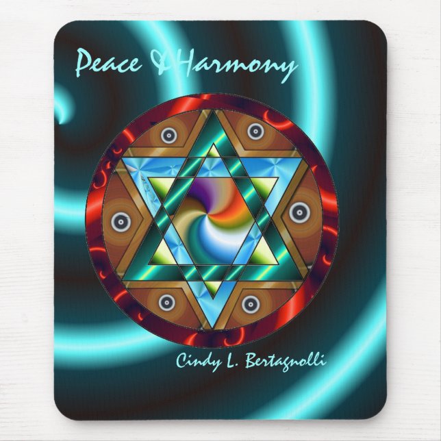 Star of David Peace & Harmony Mouse Pad (Front)