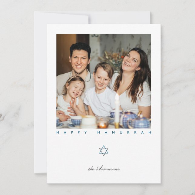Star of David Photo Hanukkah Card (Front)