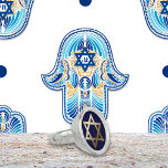 Star of David Ring<br><div class="desc">Gold Star of David on navy blue background.</div>