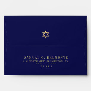 Star of David RSVP Deep Blue   Indigo Envelope