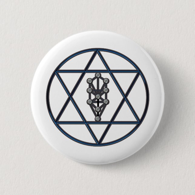 Star of David & Sefirah 2 Inch Round Button (Front)