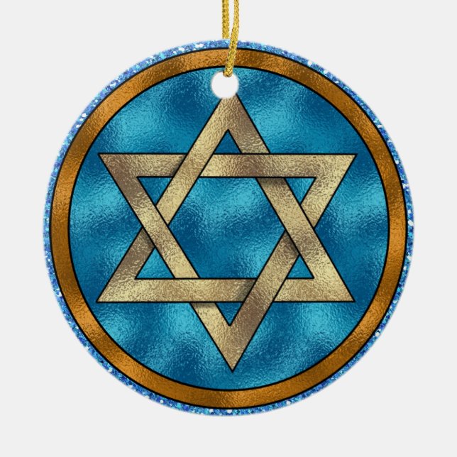Star of David - Shalom - SRF Ceramic Ornament (Front)