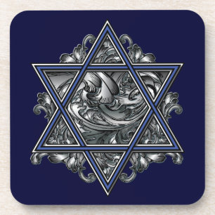 Star of David Silver Coaster