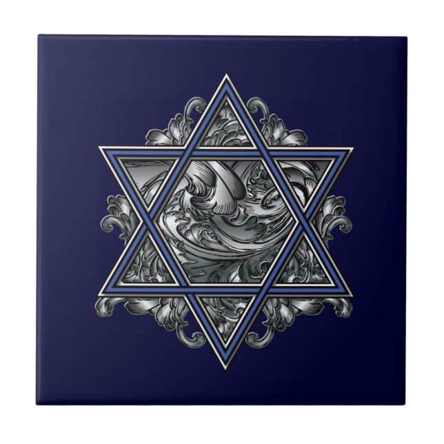 Star of David Silver Tile (Front)