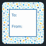 Star of David Snowflakes Gift Tag<br><div class="desc">These fabulous gift tags would look great on all your Hanukkah gifts.  They are so festive with blue and gold Stars of David sprinkled all over.  They'll look so amazing on your gifts.</div>