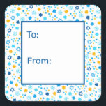 Star of David Snowflakes Gift Tag<br><div class="desc">These fabulous gift tags would look great on all your Hanukkah gifts.  They are so festive with blue and gold Stars of David sprinkled all over.  They'll look so amazing on your gifts.</div>
